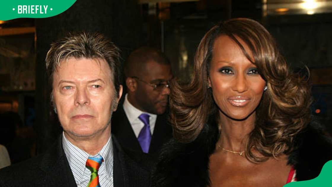 David Bowie and his wife Iman during "The Color Purple" Broadway Opening Night David Bowie and his wife Iman during "The Color Purple" Broadway Opening Night