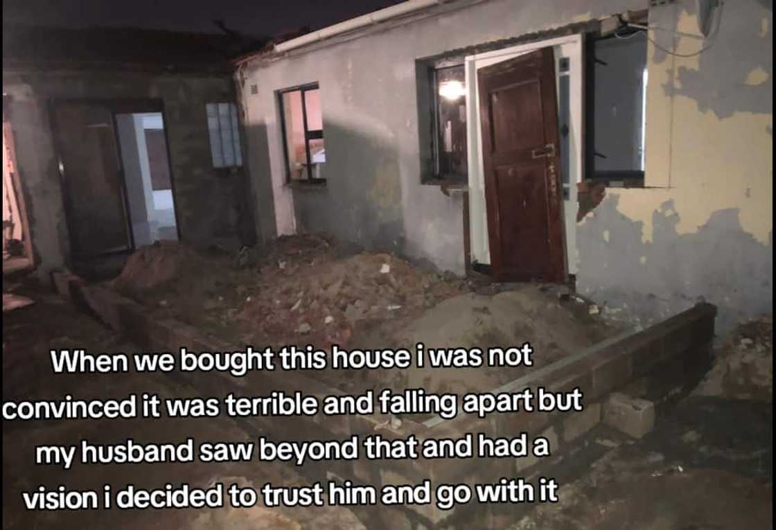 A woman showed off their home transformation after three years. A woman showed off their home transformation after three years.