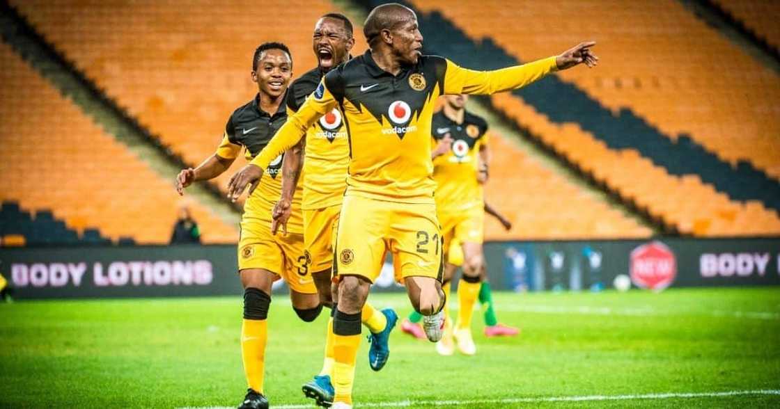 Kaizer Chiefs players celebrating a goal