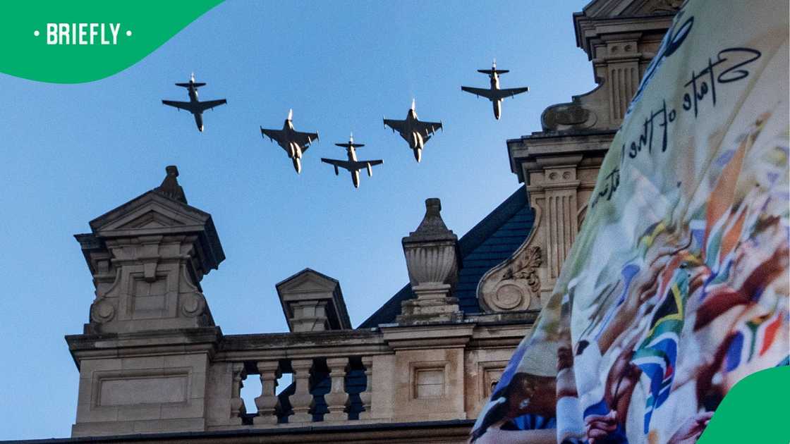 The planes flying over Parliament