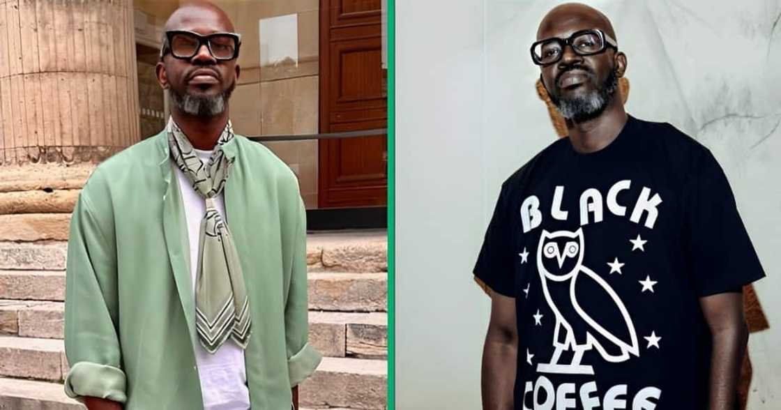 DJ Black Coffee;s recent outfit was dubbed a miss. DJ Black Coffee;s recent outfit was dubbed a miss.