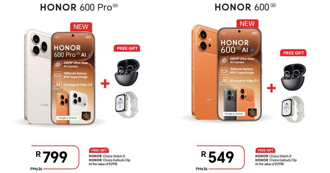 You can now explore the incredible offers on the HONOR 600 and HONOR 600 Pro across all network providers You can now explore the incredible offers on the HONOR 600 and HONOR 600 Pro across all network providers