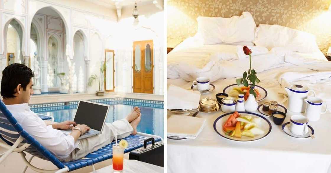 Indian man living in 5-star hotel Indian man living in 5-star hotel