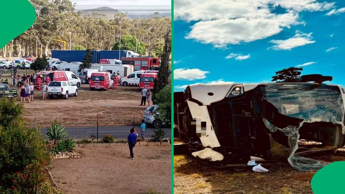 The bus crash near Worcester on the N1. The bus crash near Worcester on the N1.