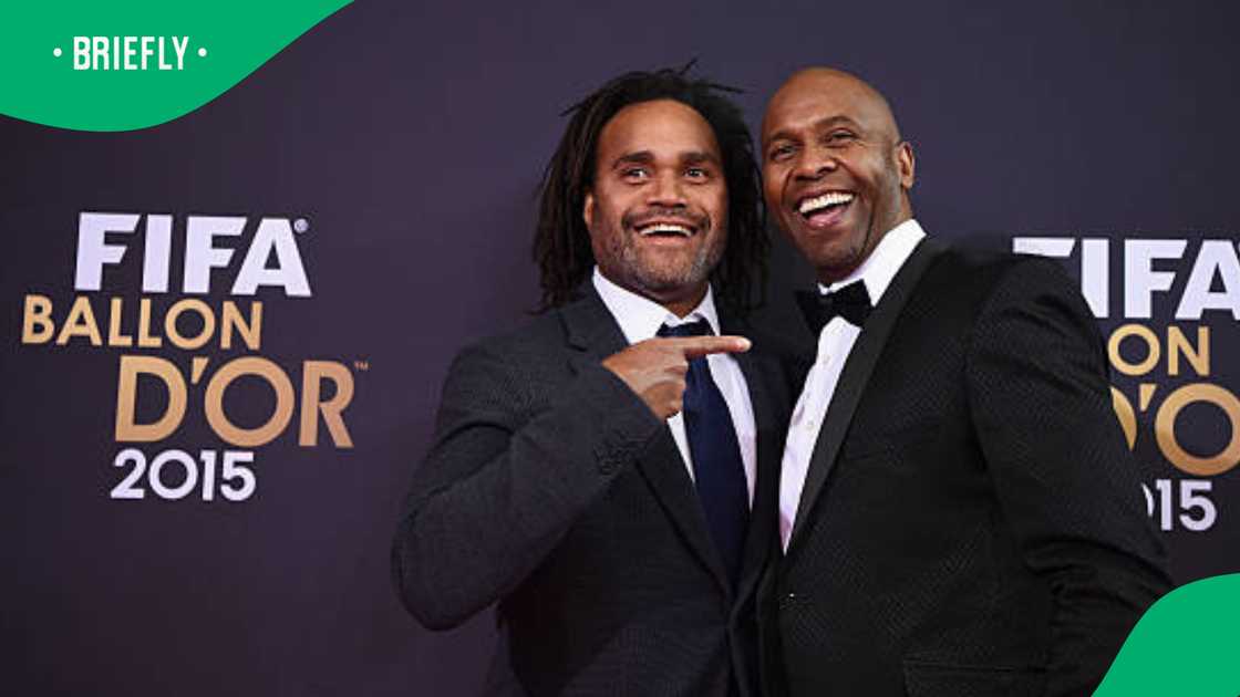 Christian Karembeu and Lucas Radebe graced the 2015 Ballon d'Or Gala at Zurich's Congress House on January 11, 2016. Christian Karembeu and Lucas Radebe graced the 2015 Ballon d'Or Gala at Zurich's Congress House on January 11, 2016.