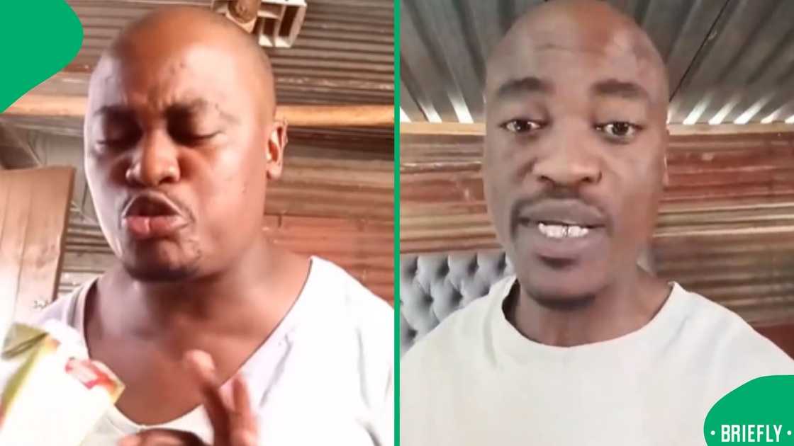 The visual on the right captured the content creator in his bedroom The visual on the right captured the content creator in his bedroom