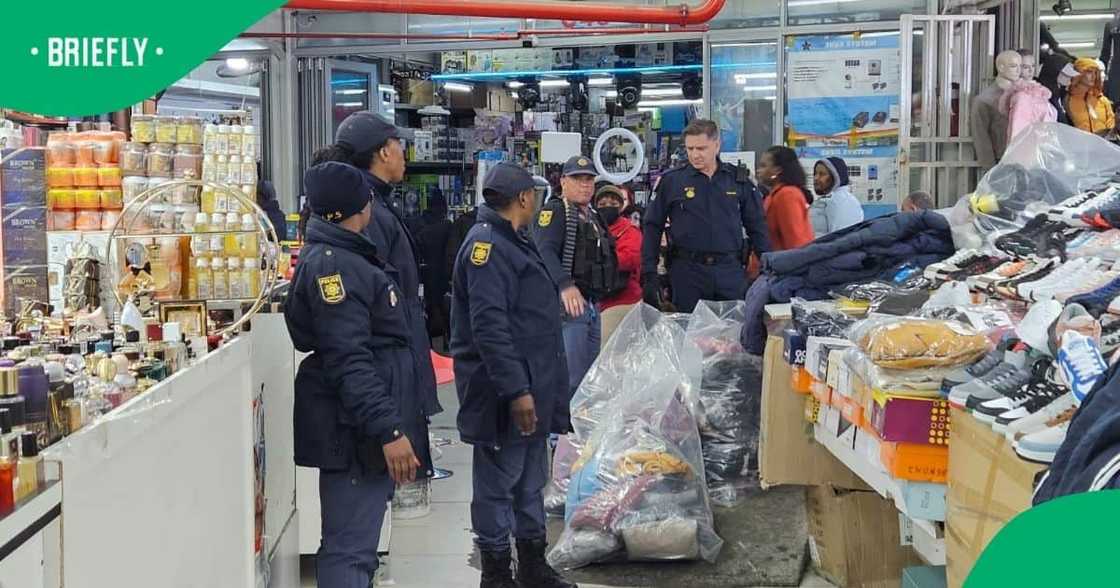 A police raid in Johannesburg’s CBD confiscated nearly 700 counterfeit goods worth R5.8 million. A police raid in Johannesburg’s CBD confiscated nearly 700 counterfeit goods worth R5.8 million.