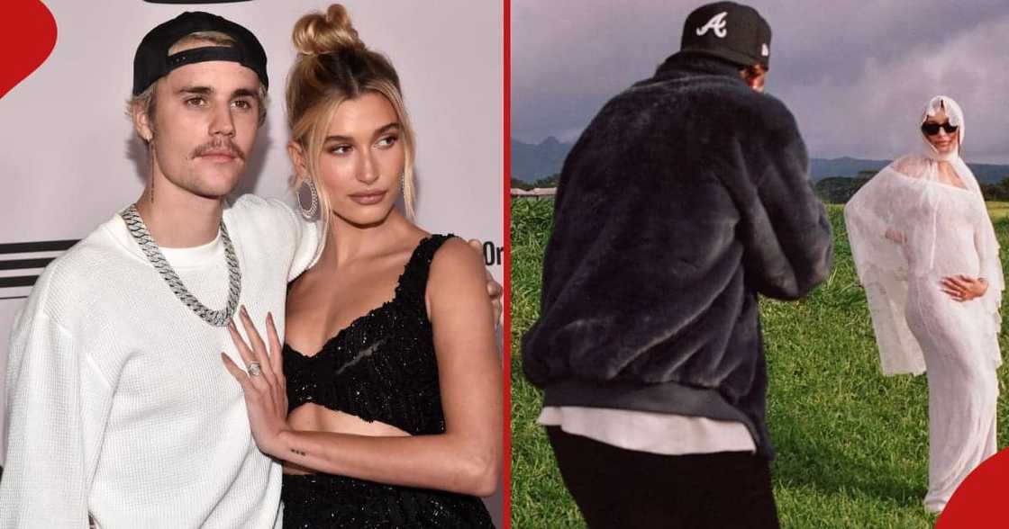Justin Beiber and his wife Haile pose for a phot at a past event(left). Justin takes a photo of Hailey during the vows renewal ceremony in Hawaii(right). Justin Beiber and his wife Haile pose for a phot at a past event(left). Justin takes a photo of Hailey during the vows renewal ceremony in Hawaii(right).