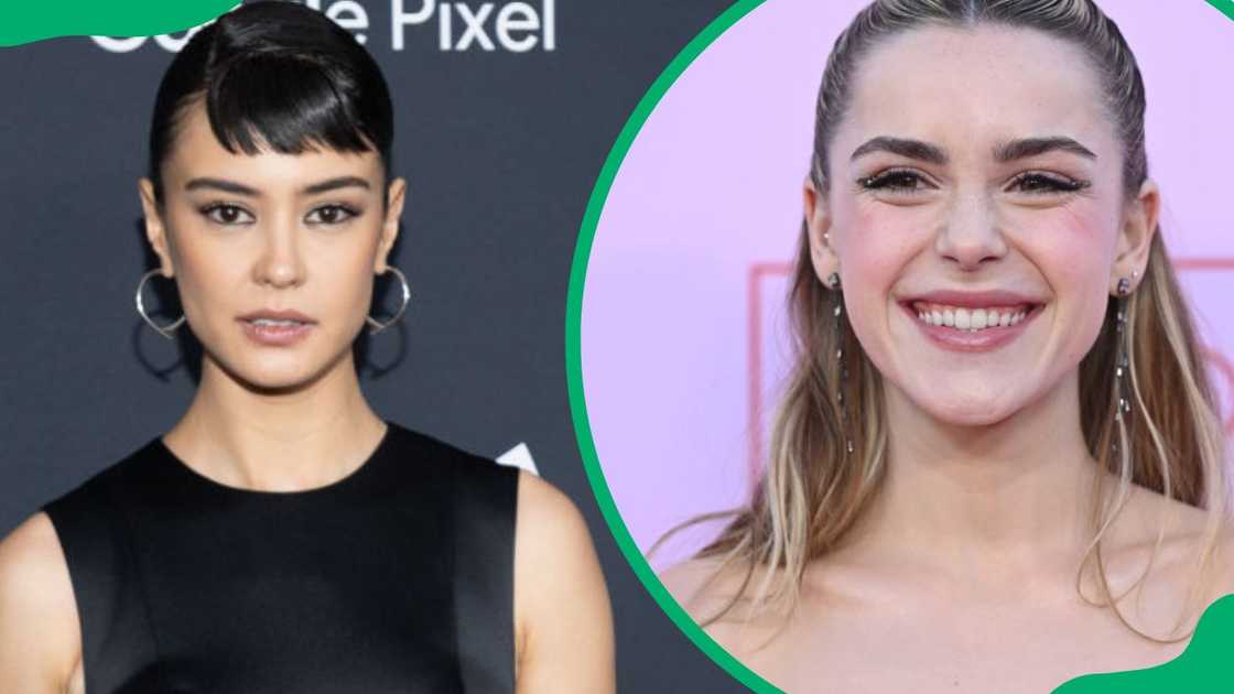 Courtney Eaton at the 2024 GLAAD Media Awards (L). Kiernan Shipka at the Fashion Trust U.S. Awards in 2024 (R).