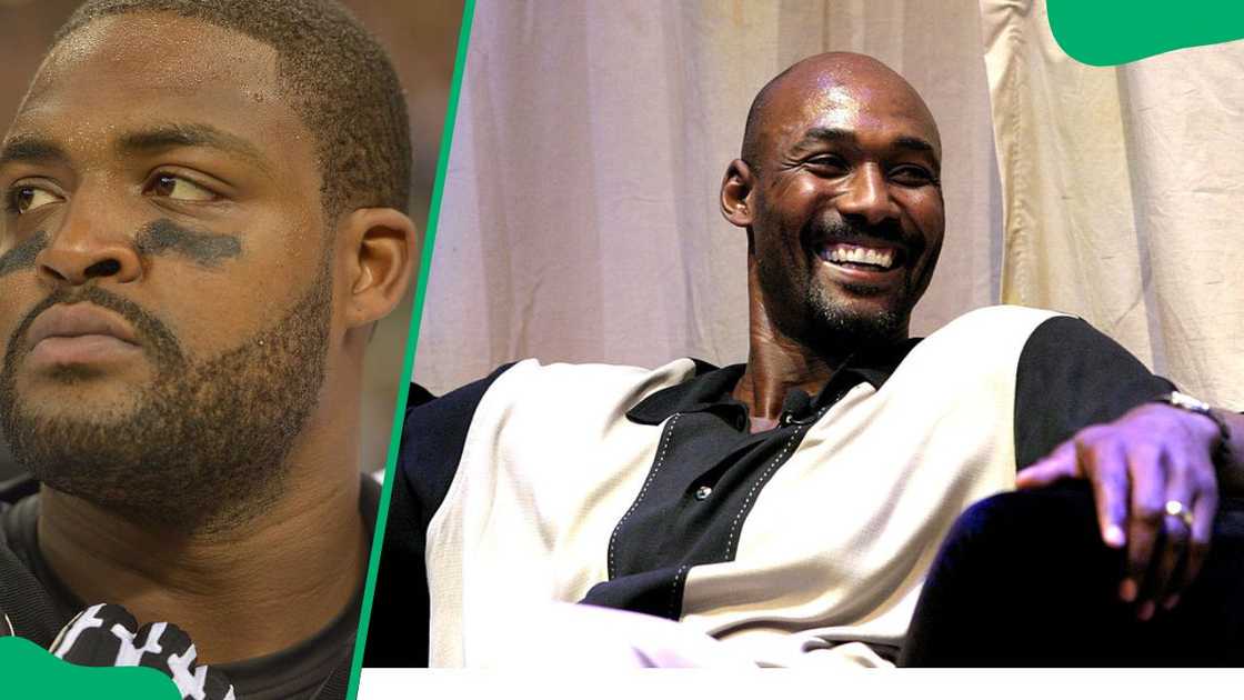 Ex-NBA star Demetress Bell at the Mercedes-Benz Superdome in 2012 (L). Karl Malone at The New Avalon in 2003 (R)