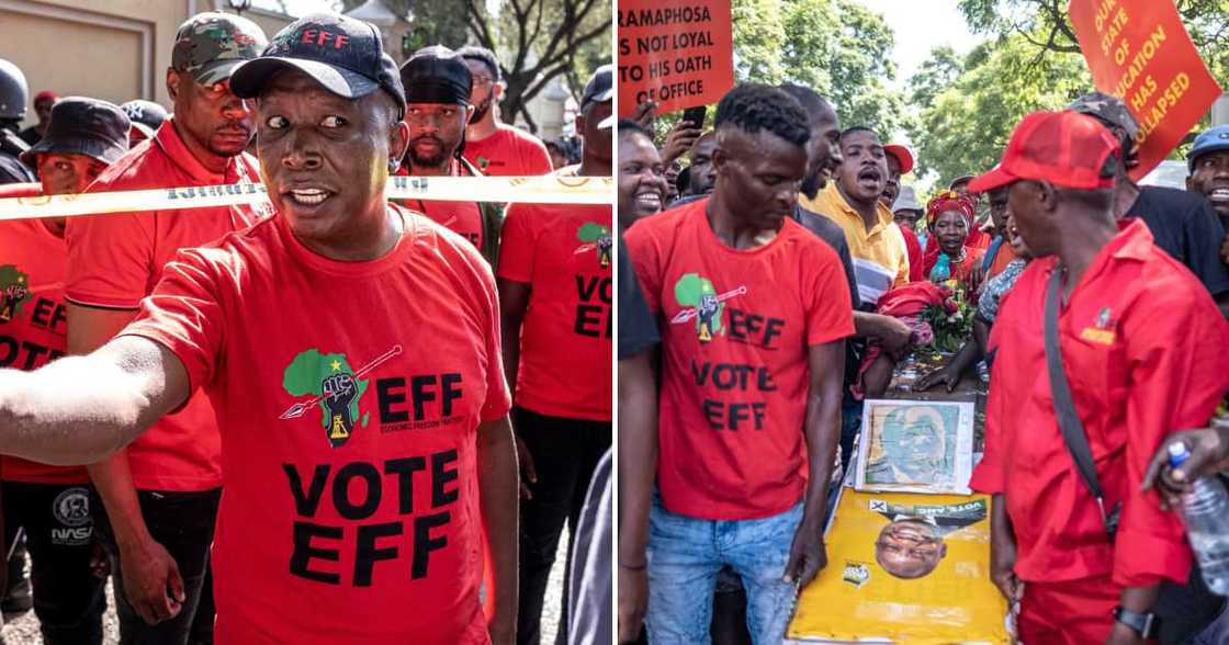 EFF camps outside President Cyril Ramaphosa EFF camps outside President Cyril Ramaphosa