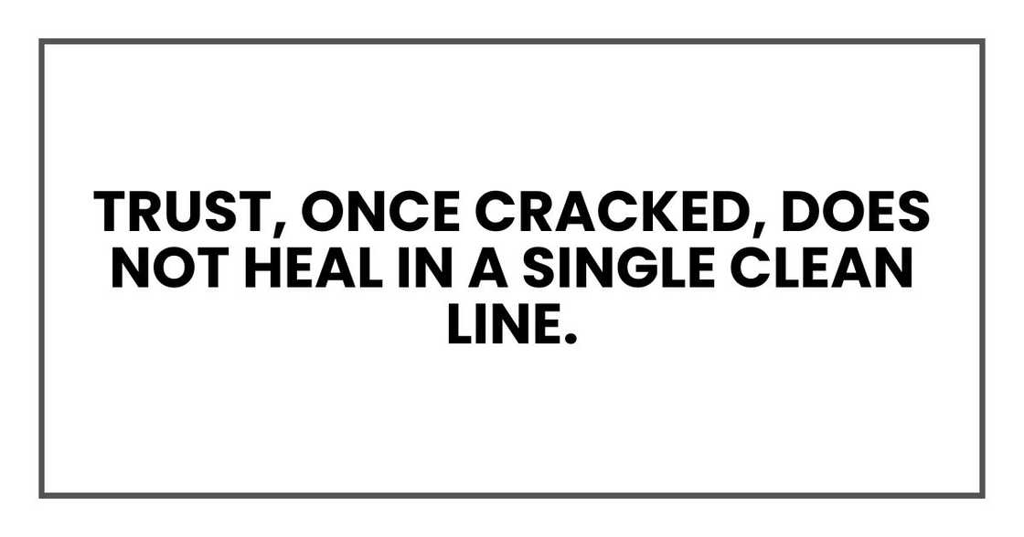 Trust, once cracked, does not heal in a single clean line.