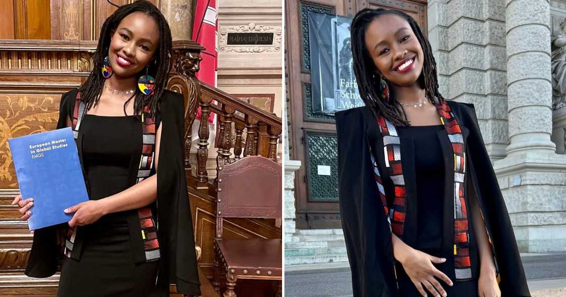 A lady bagged two master's degrees from two international universities A lady bagged two master's degrees from two international universities