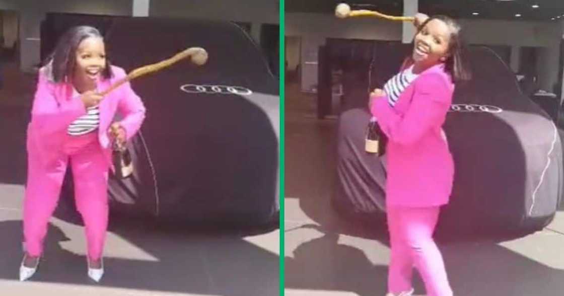 TikTok video of Zulu woman celebrating new Audi