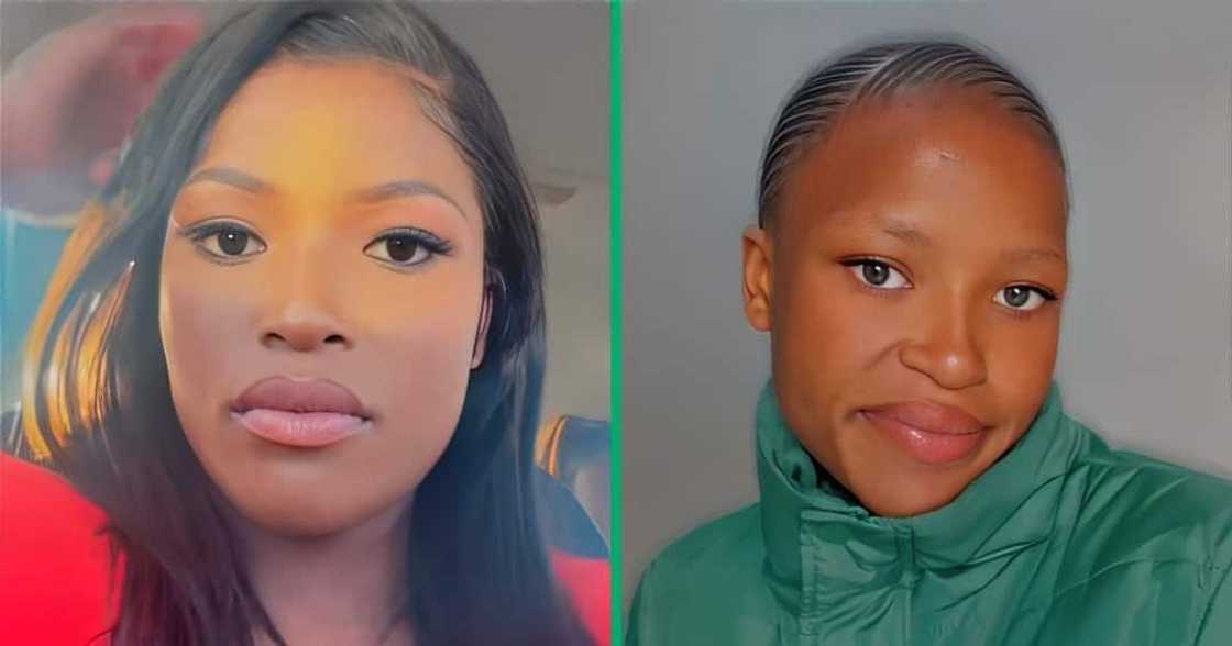 A TikTok video shows a young woman cutting out her noodles in half. A TikTok video shows a young woman cutting out her noodles in half.