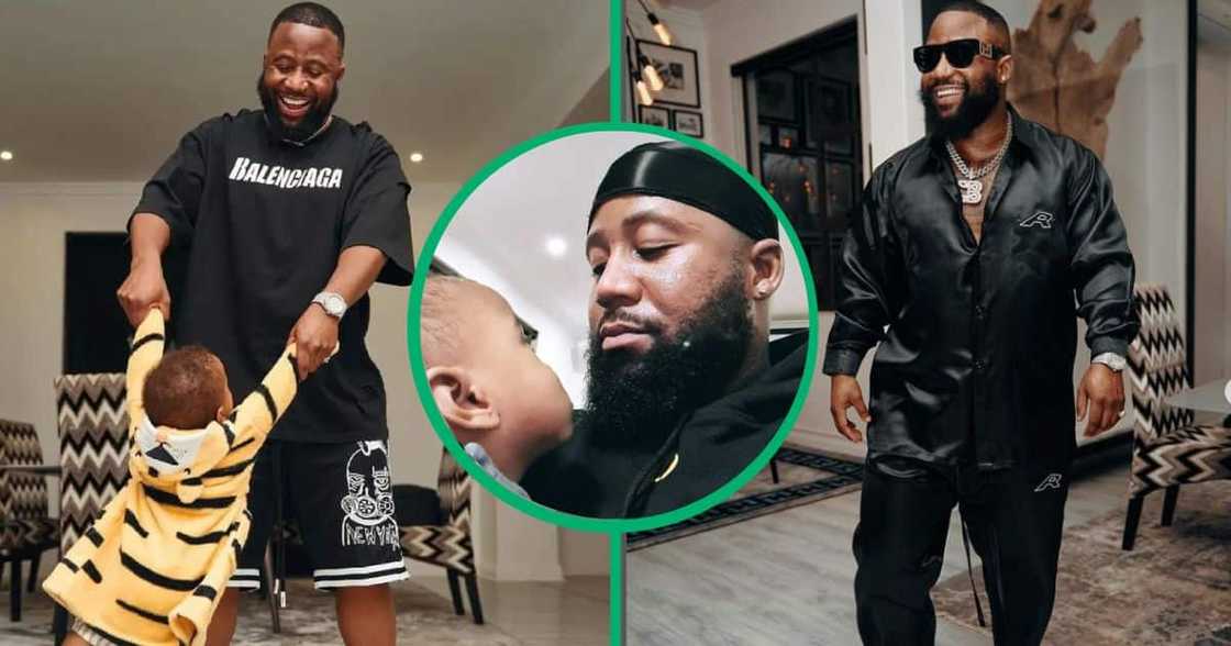 Cassper Nyovest celebrates Khotso. Cassper Nyovest celebrates Khotso.