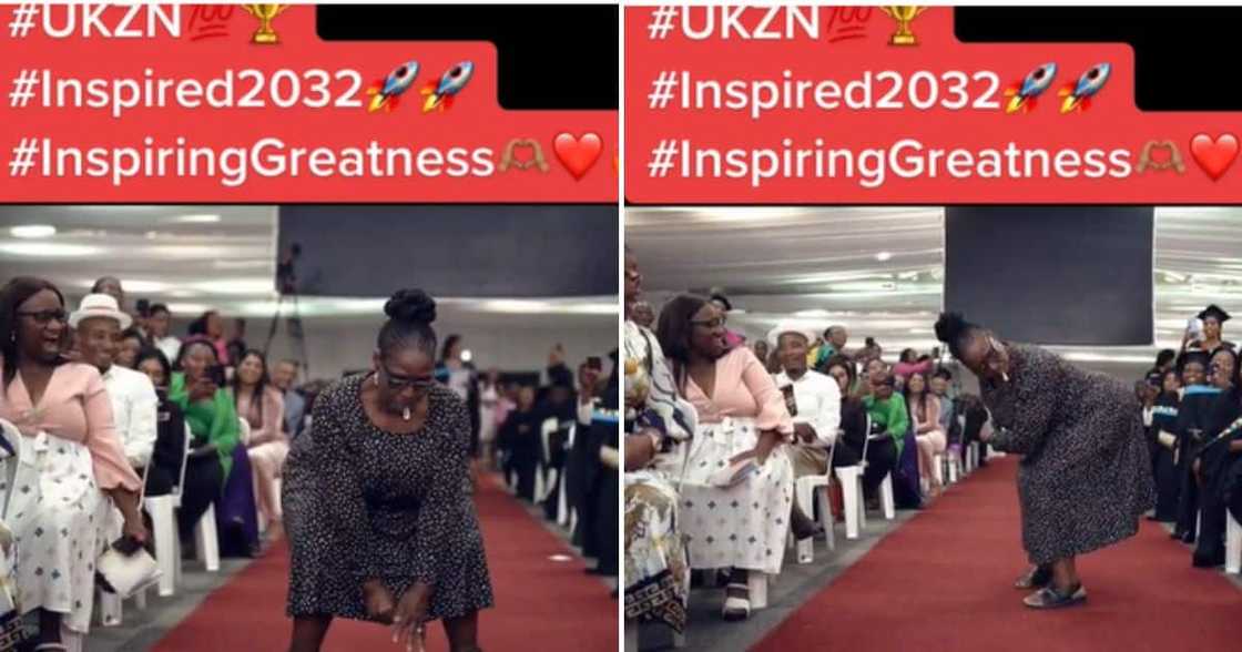 Mama dancing and whistling at UKZN Graduation Mama dancing and whistling at UKZN Graduation
