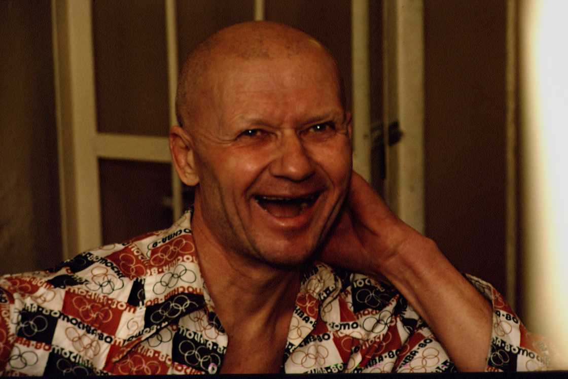 Andrei Chikatilo smiling while behind bars Andrei Chikatilo smiling while behind bars