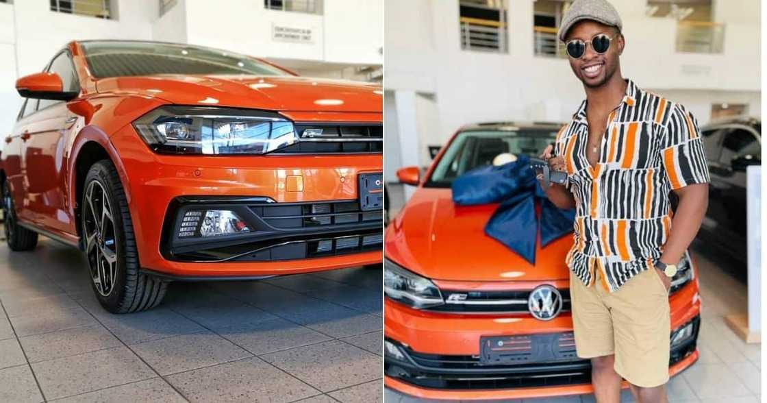Johannesburg man Khanya Mkoto thanks God for a new set of wheels. Image: Twitter Johannesburg man Khanya Mkoto thanks God for a new set of wheels. Image: Twitter
