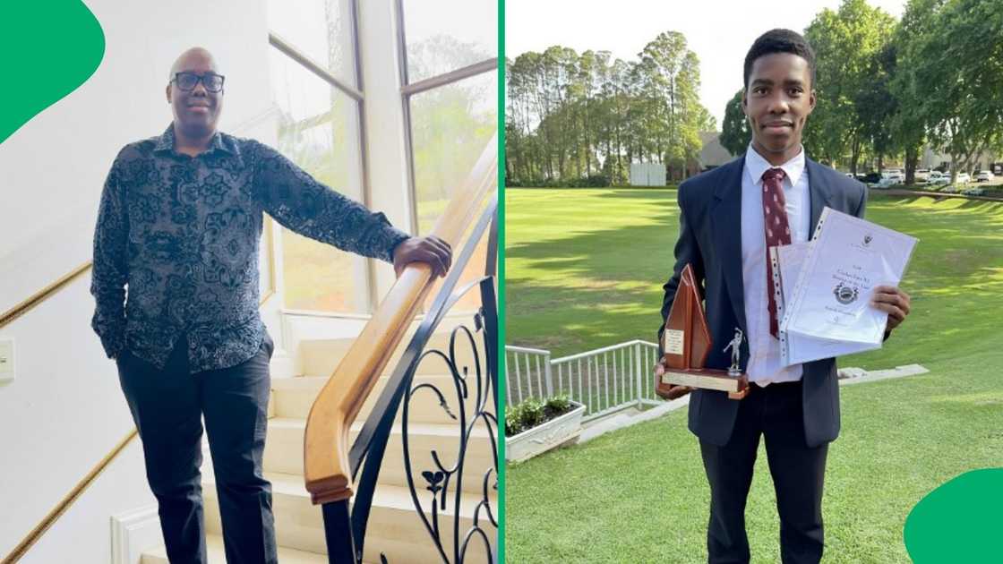 A father shared his son's matric results. A father shared his son's matric results.