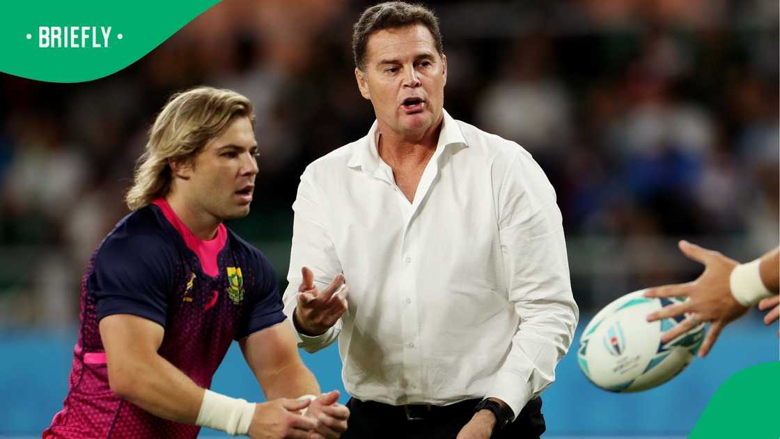 Rassie Erasmus, Faf de Klerk, Rugby World Cup, South Africa, Italy, Japan. Rassie Erasmus, Faf de Klerk, Rugby World Cup, South Africa, Italy, Japan.