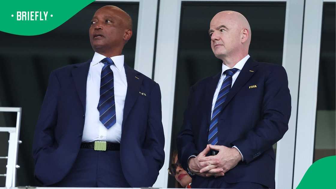 Patrice Motsepe, Gianni Infantino, FIFA Club World Cup, Mamelodi Sundowns, Ulsan HD. Patrice Motsepe, Gianni Infantino, FIFA Club World Cup, Mamelodi Sundowns, Ulsan HD.