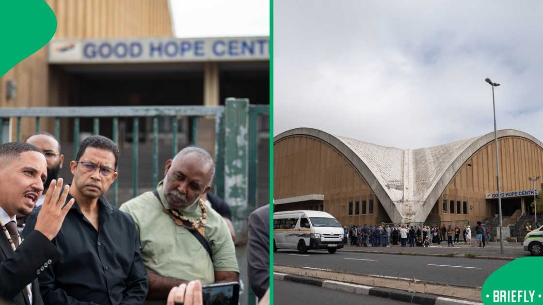 Crowds assembled outside the Good Hope Centre where activists protested against the City of Cape Town’s decision to auction off over 50 municipal properties Crowds assembled outside the Good Hope Centre where activists protested against the City of Cape Town’s decision to auction off over 50 municipal properties