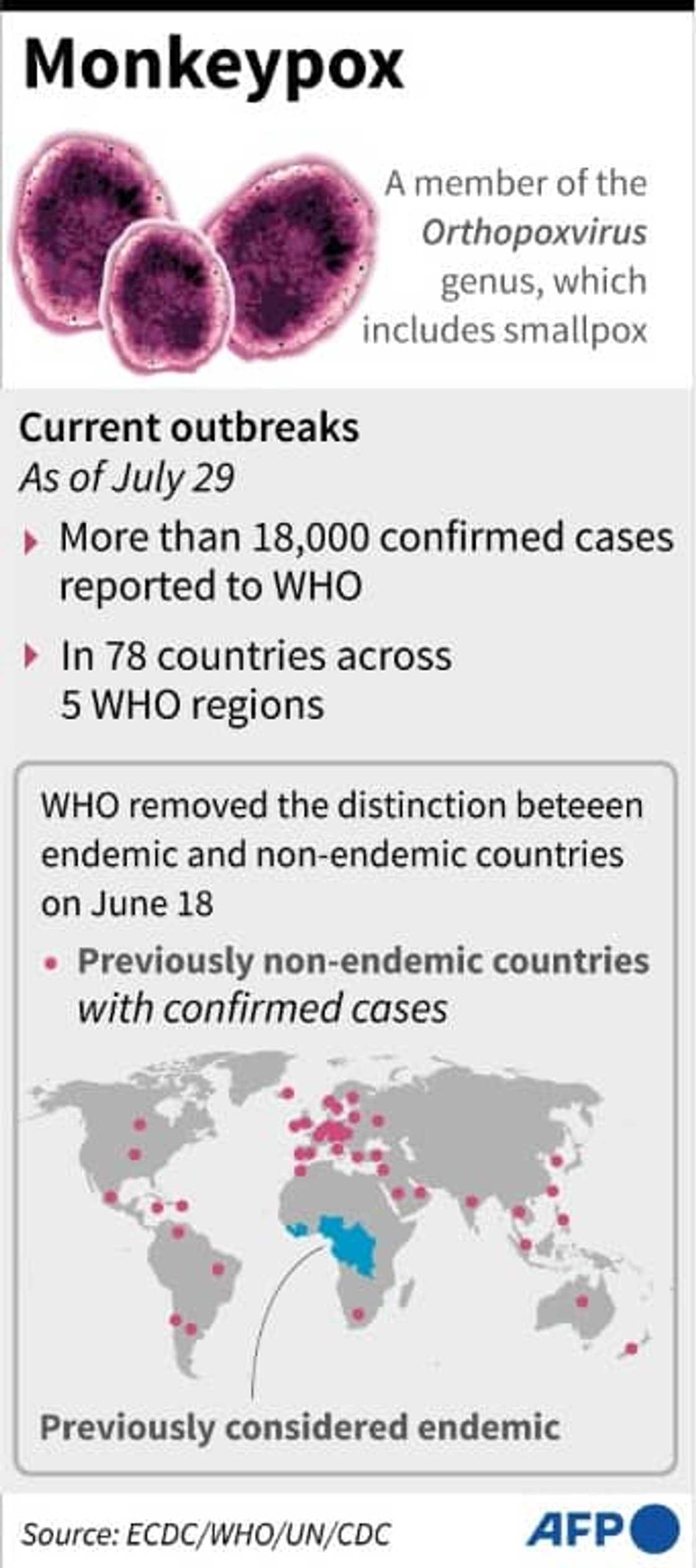 Factfile on the current outbreak of monkeypox around the world, as of July 29 Factfile on the current outbreak of monkeypox around the world, as of July 29