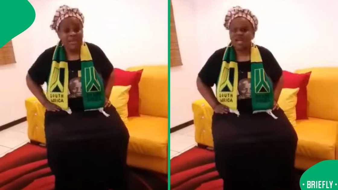 A South African woman expressed frustration over political leadership A South African woman expressed frustration over political leadership