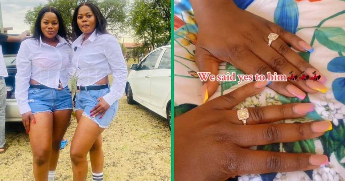 Twins engage same man Twins engage same man