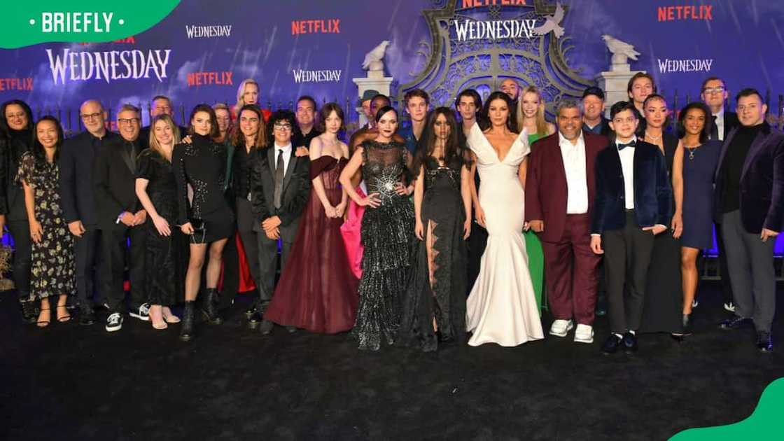 Wednesday's cast members during its world premiere in 2022 Wednesday's cast members during its world premiere in 2022