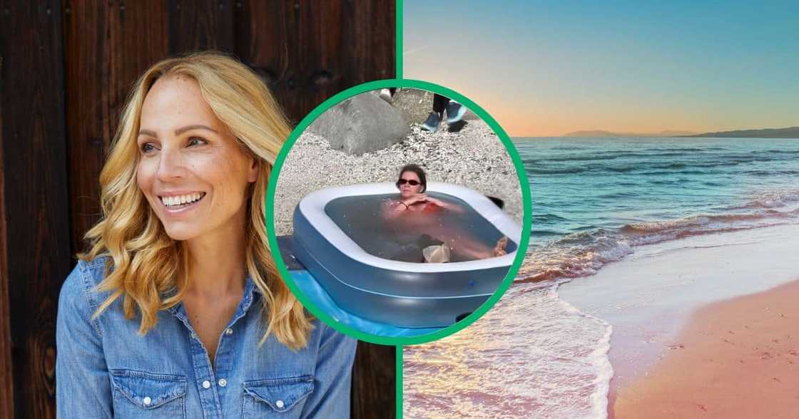 A man took to TikTok to showcase a woman ice bathing at the beach, which left people laughing. A man took to TikTok to showcase a woman ice bathing at the beach, which left people laughing.