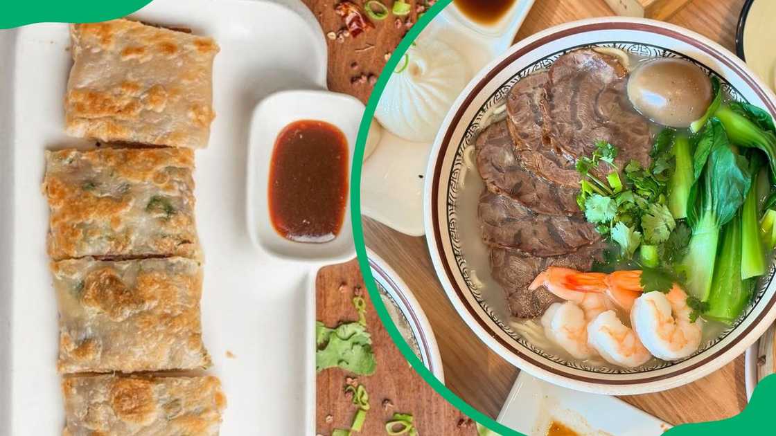 Scallion Pancake (L). Special Ramen (R) Scallion Pancake (L). Special Ramen (R)