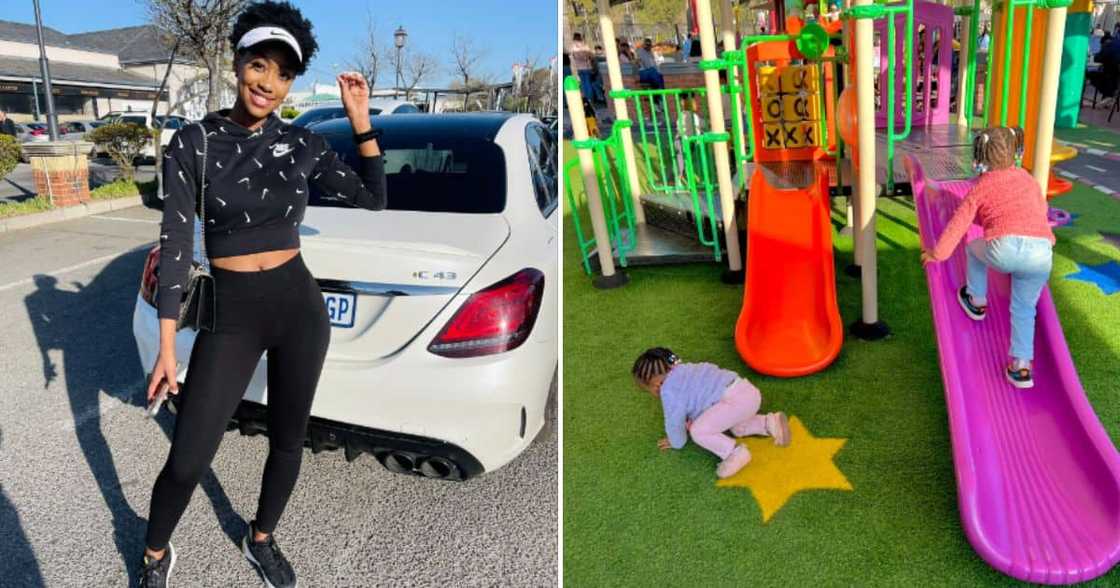 Sphelele Makhunga spends a cute playdate with her daughters. Sphelele Makhunga spends a cute playdate with her daughters.