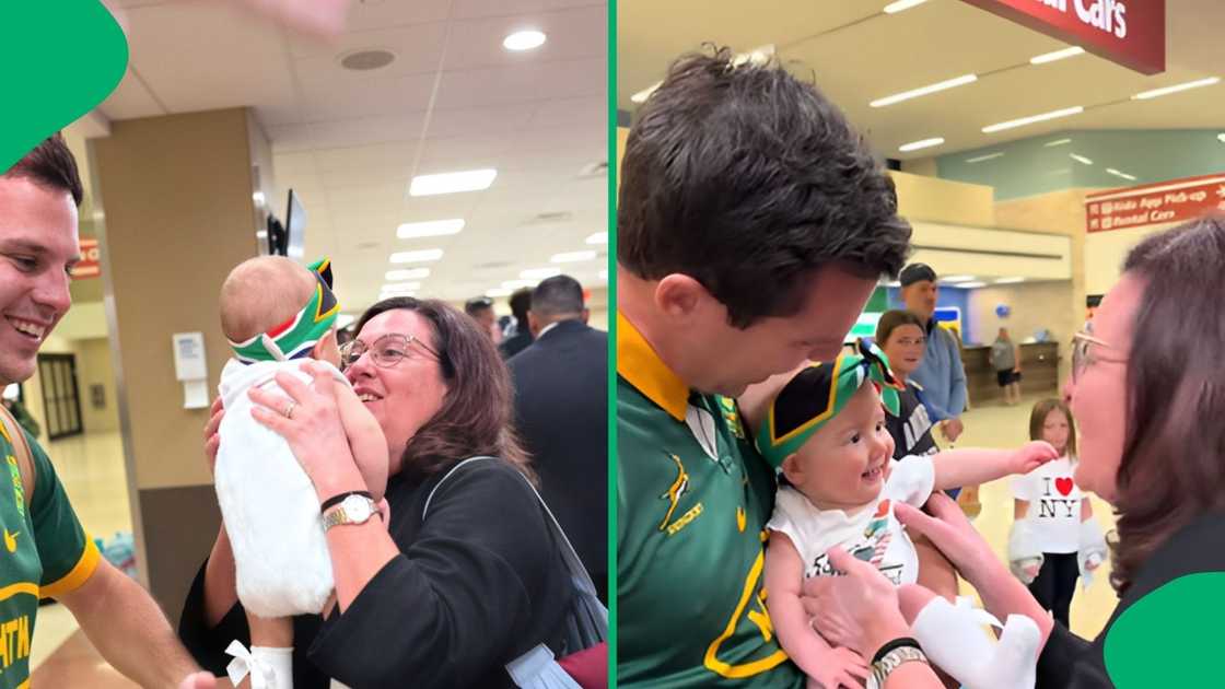The joyful grandparents arrived in the US to visit the family, creating an unforgettable milestone captured on camera