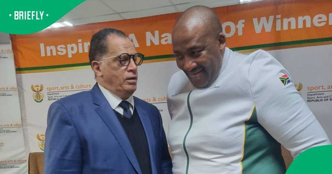 SAFA boss Danny Jordaan met with the Sports, Arts and Culture minister Gayton McKenzie SAFA boss Danny Jordaan met with the Sports, Arts and Culture minister Gayton McKenzie