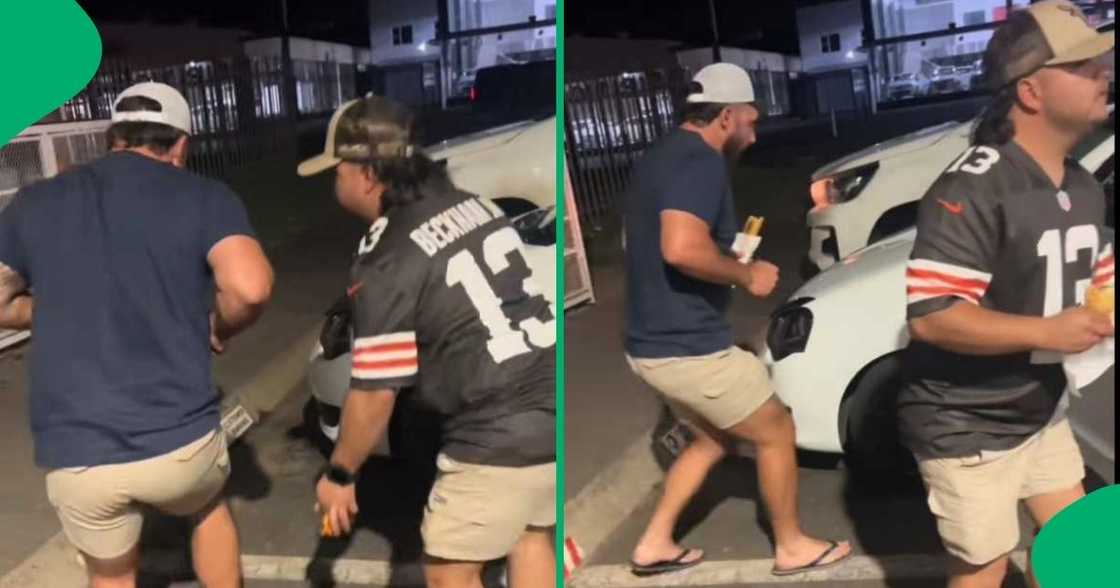 White South African men danced at 3 am in a TikTok video. White South African men danced at 3 am in a TikTok video.