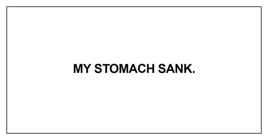 My stomach sank
