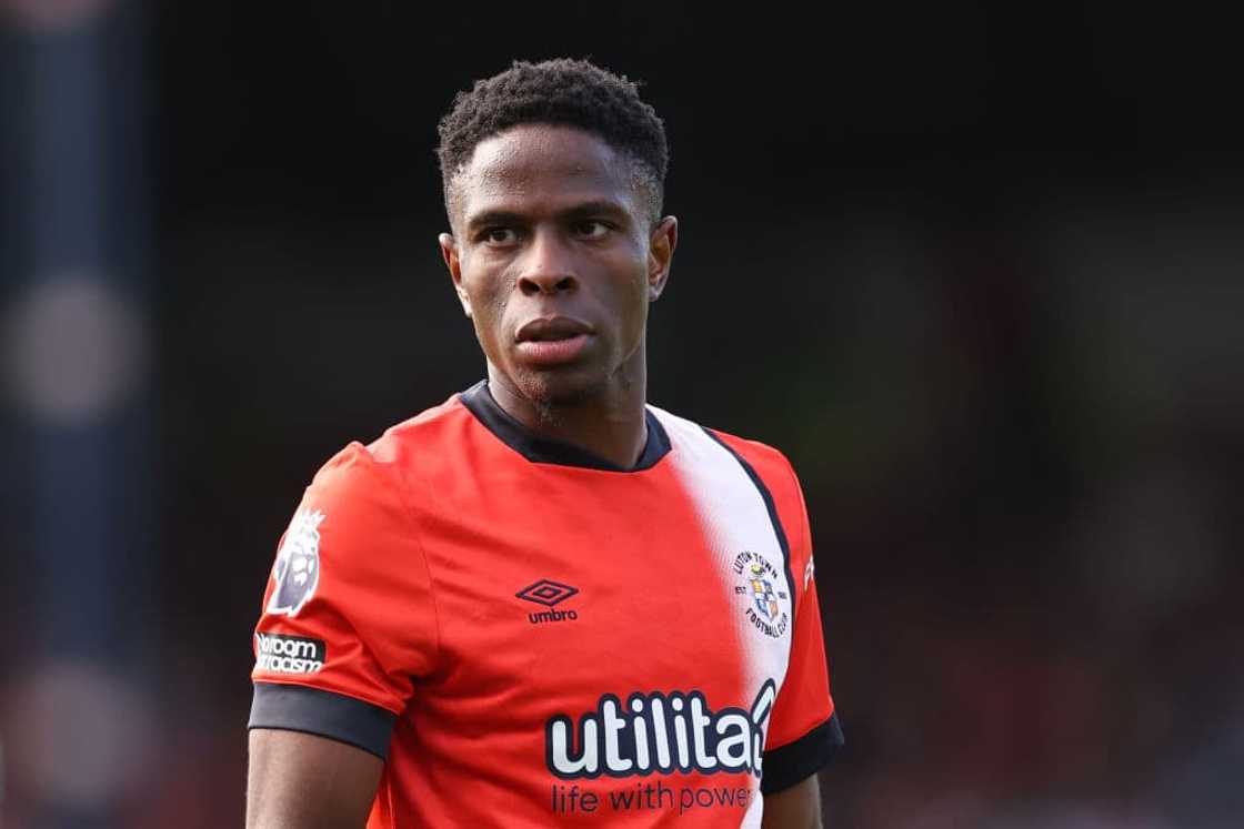 Chiedozie Ogbene at Kenilworth Road on 23 September 2023 in Luton, England. Chiedozie Ogbene at Kenilworth Road on 23 September 2023 in Luton, England.