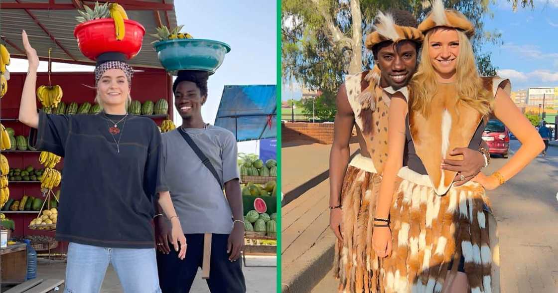 An interracial couple went viral after doing the Tshwala Bam challenge