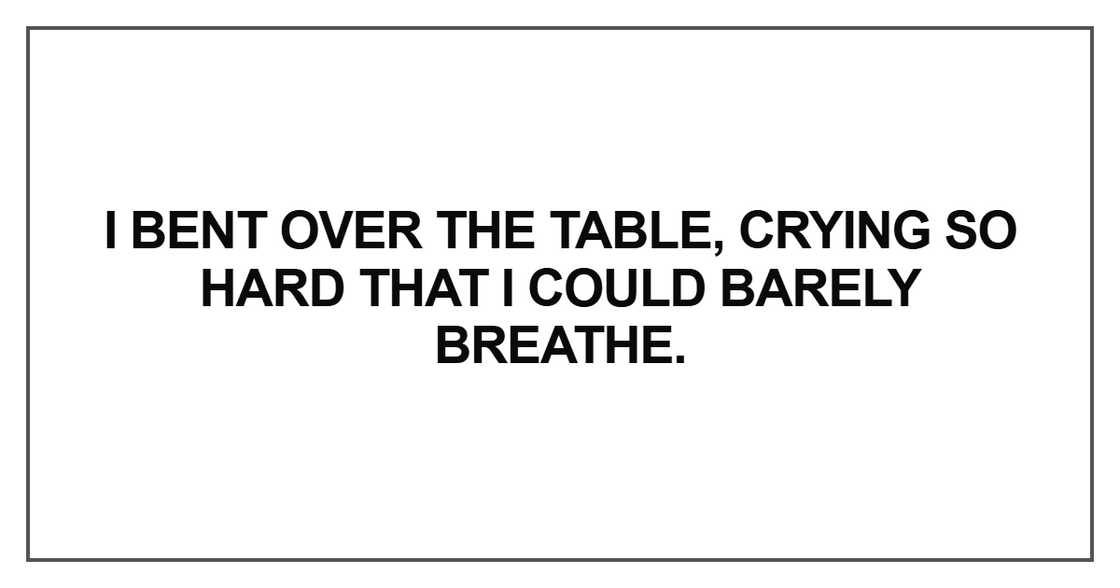 I bent over the table