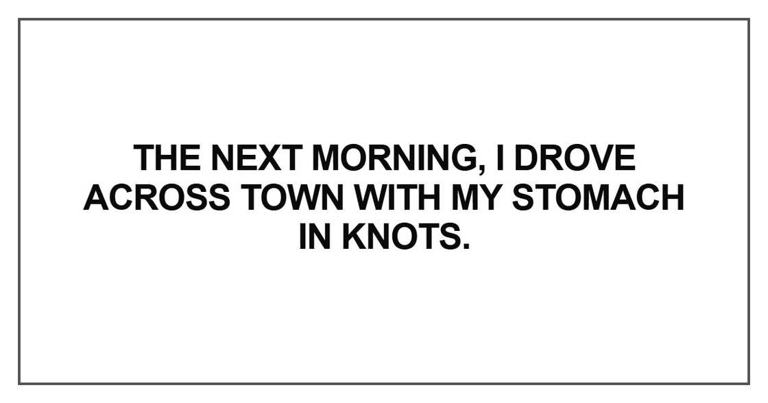 The next morning, I drove across town