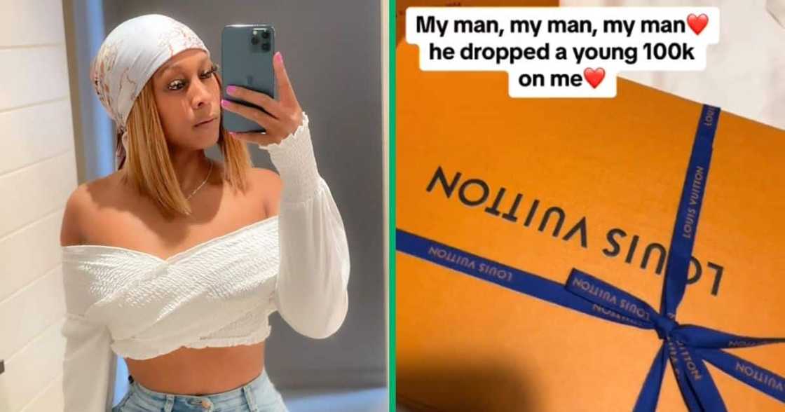 Woman flexes Louis Vuitton gifts Woman flexes Louis Vuitton gifts