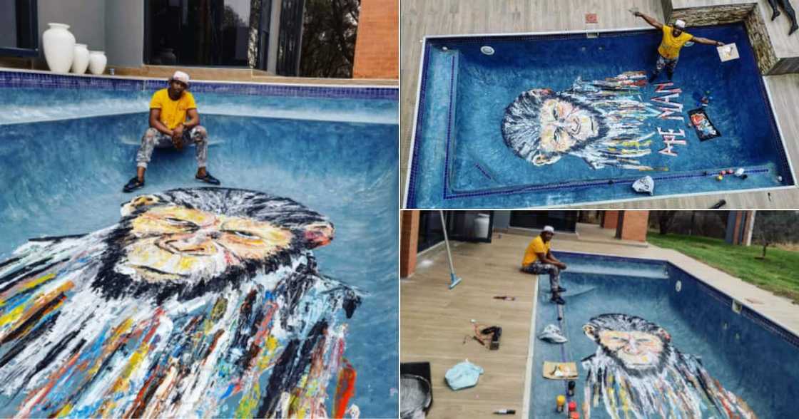 Ennock Mlangeni, Artist, Viral, Talented, Swimming pool, Ape, Twitter reactions, Painting Ennock Mlangeni, Artist, Viral, Talented, Swimming pool, Ape, Twitter reactions, Painting