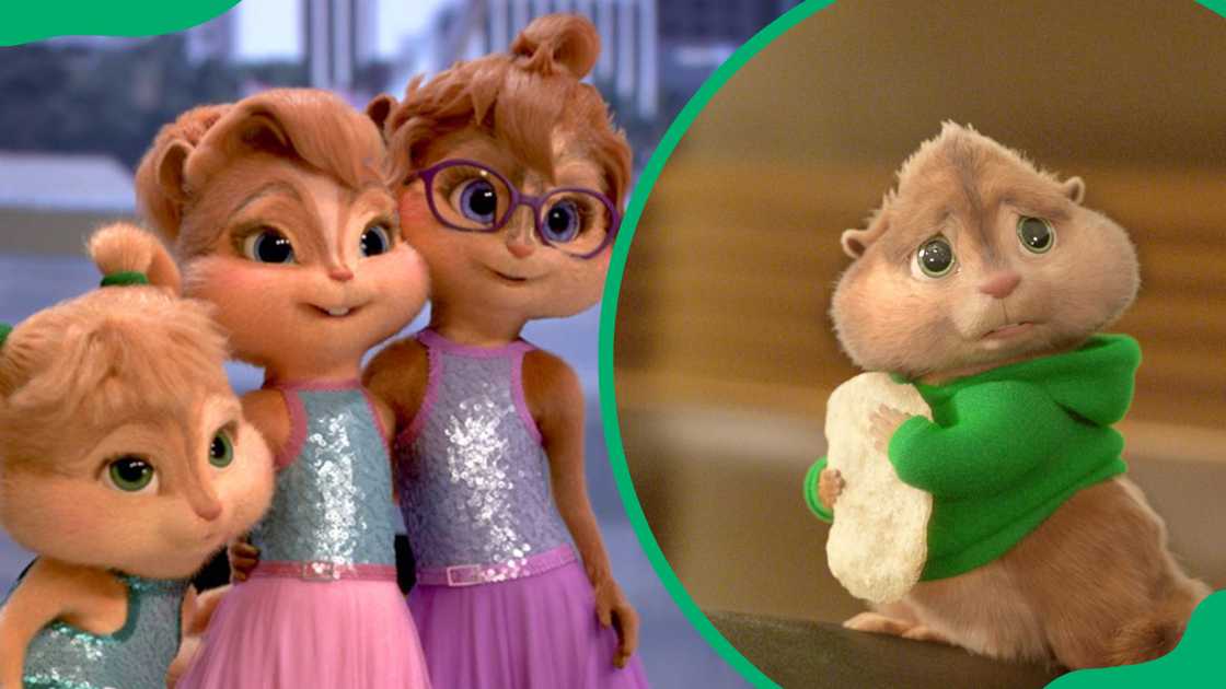 The Chipettes (L). Theodore (R) The Chipettes (L). Theodore (R)