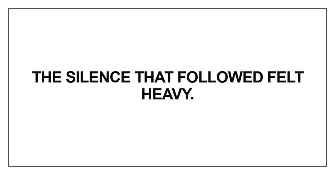 The silence that followed felt heavy The silence that followed felt heavy