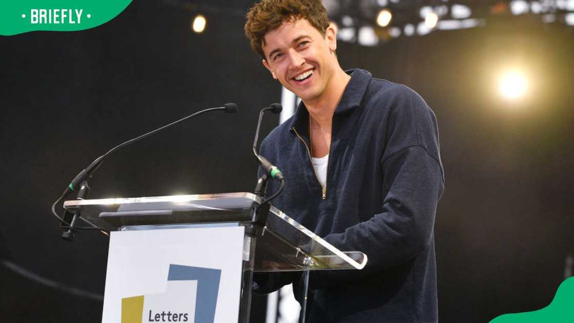 On-screen star Tom Blyth reads at a 2024 performance of Letters Live at Wilderness Festival in Charlbury, Oxfordshire