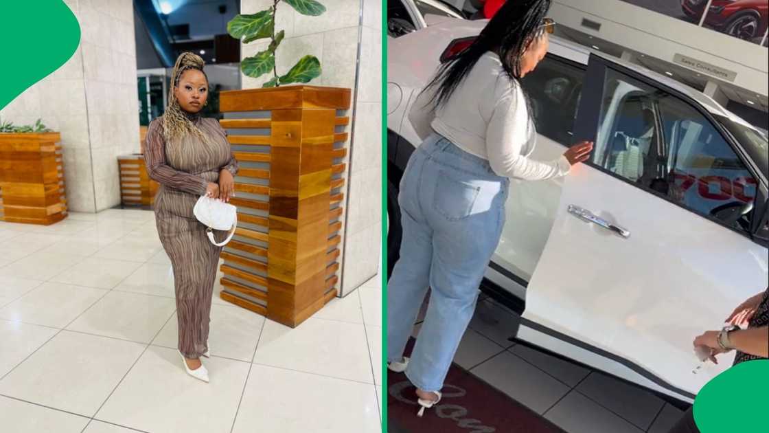 A TikTok user showed off her new car on her social media account A TikTok user showed off her new car on her social media account