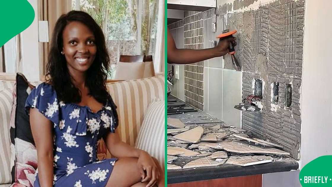 A woman showcased how she renovated her kitchen with a R35k budget.