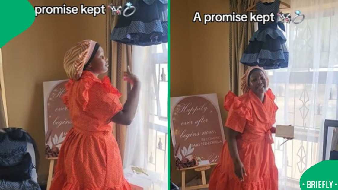 A makoti stood by the window, reflecting on the meaningful lobola ceremony unfolding outside